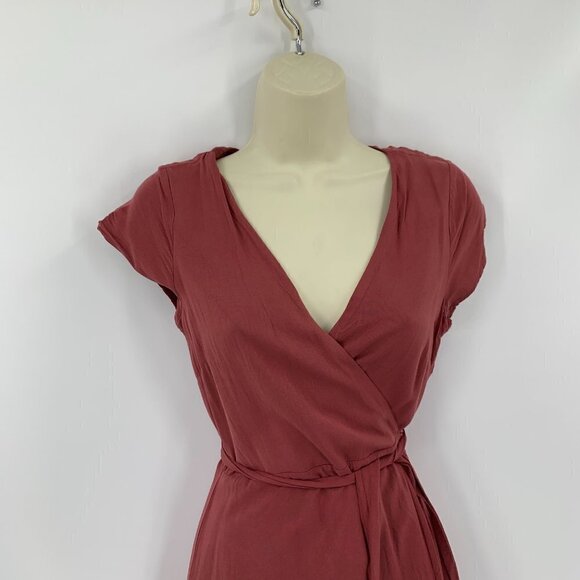 L Space Goa wrap dress swim cover-up rose pink true short sleeve maxi midi Small - Picture 3 of 5